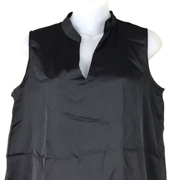 Anne Klein Womens Small Black Sleeveless V-Neck Top Pullover Sheer NWT - Picture 2 of 10